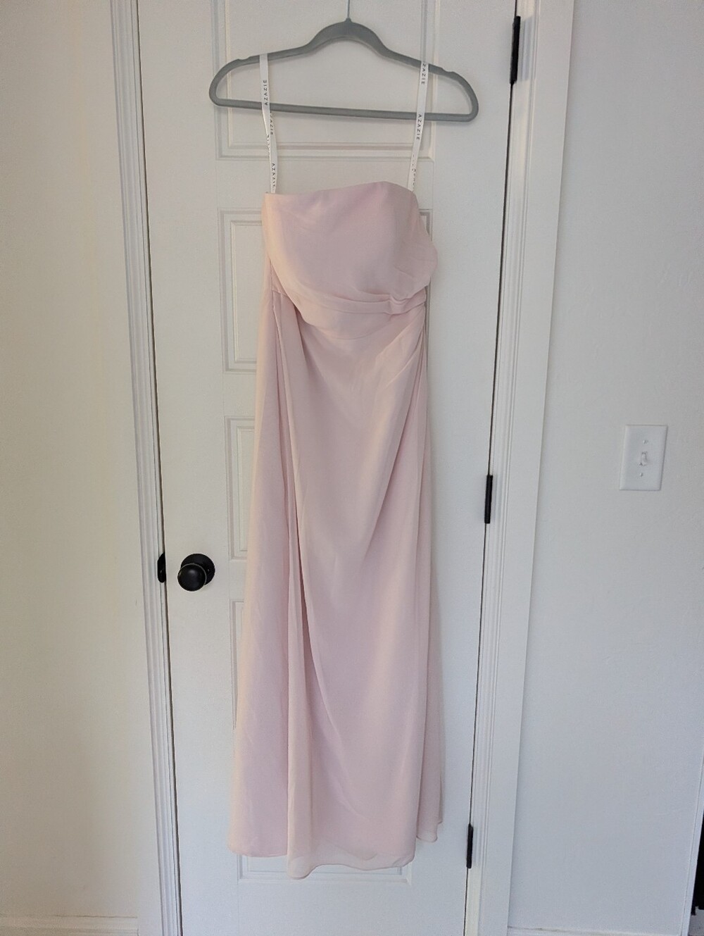 Azazie Blush Strapless Maxi Dress